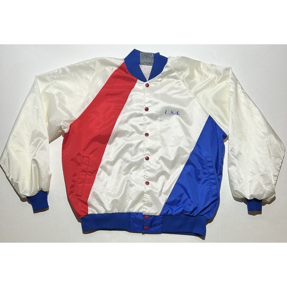 Black Sheep Operation Desert Storm Vintage Bomber Jacket Mens XL USA Flag 90s